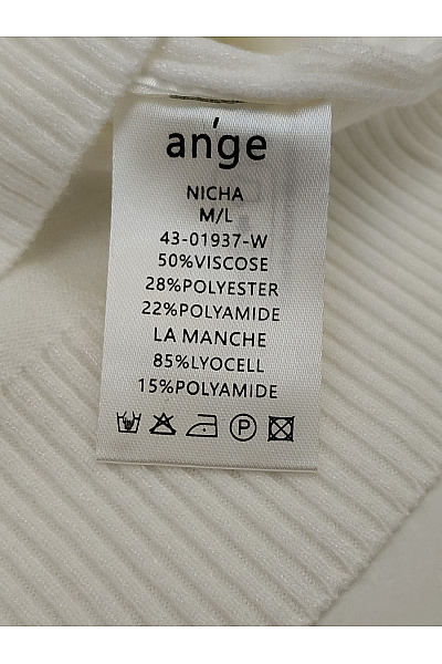 ANGE Bílá elegantní halenka s výstřihem do V a balonovými rukávy | ANGE | obrázek 6