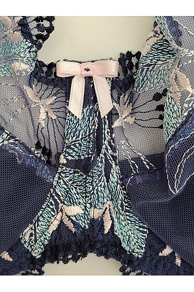 Kamea lingerie Modrá krajková kosticová podprsenka s výšivkou Velikost EU 95D | kamea lingerie | obrázek 4