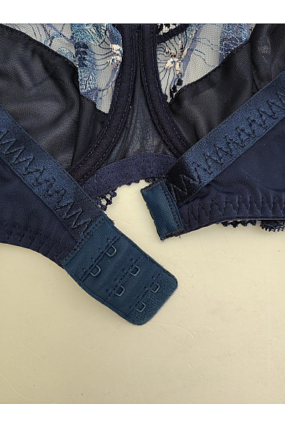 Kamea lingerie Modrá krajková kosticová podprsenka s výšivkou Velikost EU 95D | kamea lingerie | obrázek 6