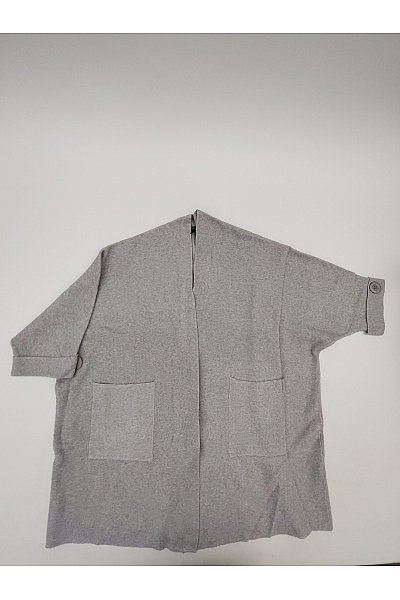 APART Šedý dámský kardigan oversized s krátkým rukávem Vel. M | APART | obrázek 2