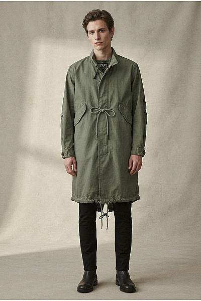 DRYKORN Pánská Bavlněná Parka Khaki Vojenská Podzimní Jarní Vel. M