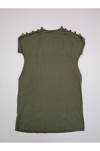 Khaki dámské šaty s odhalenými rameny a kapsami Velikost XXL | Unimoda | obrázek 6