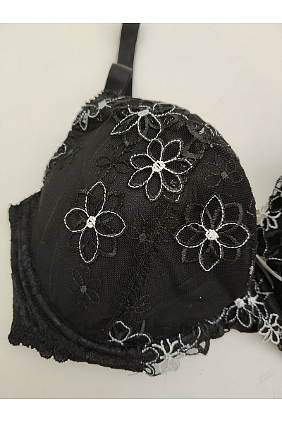 Kamea lingerie Černá krajková kosticová podprsenka s výšivkou Velikost EU 75E | kamea lingerie | obrázek 3