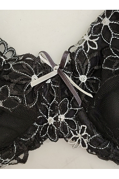 Kamea lingerie Černá krajková kosticová podprsenka s výšivkou Velikost EU 75E | kamea lingerie | obrázek 4