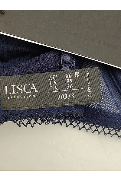 LISCA Modrá krajková kosticová podprsenka s výšivkou a překříženými ramínky Vel. EU 80B | LISCA | obrázek 9