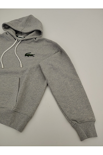 LACOSTE Pánská bavlněná šedá mikina s kapucí a klokaní kapsou Vel. S | LACOSTE | obrázek 4