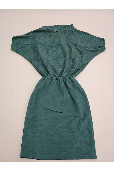 Be wear Zelené bavlněné šaty s krátkým rukávem kimono střih Velikost S/M | Be wear | obrázek 5