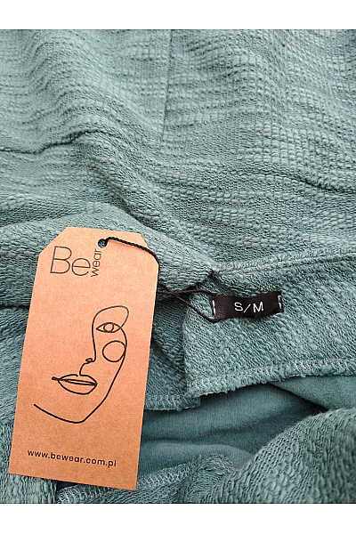 Be wear Zelené bavlněné šaty s krátkým rukávem kimono střih Velikost S/M | Be wear | obrázek 7