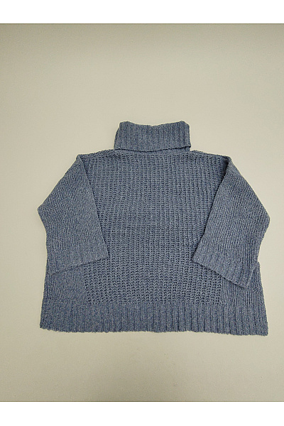OPUS Dámský modrý pletený rolák oversized | OPUS | obrázek 4