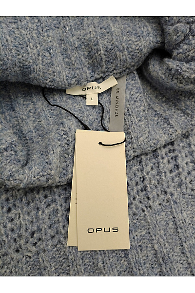 OPUS Dámský modrý pletený rolák oversized | OPUS | obrázek 6