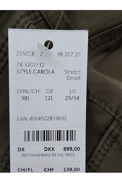 BRAX Dámské bavlněné khaki chinos kalhoty s kapsami Velikost DE 42L | BRAX | obrázek 6