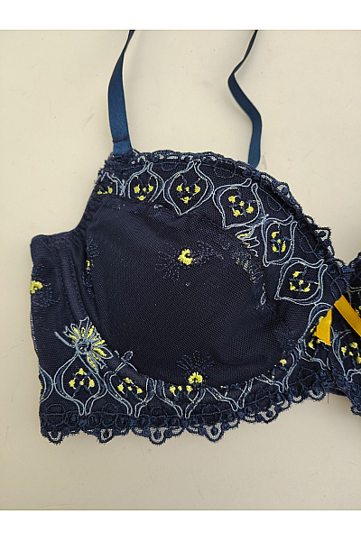 Kamea lingerie Modrá krajková push up podprsenka s výšivkou Velikost EU 70B | kamea lingerie | obrázek 3