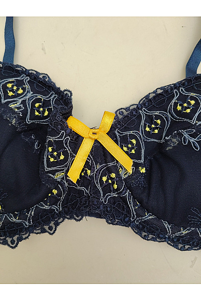 Kamea lingerie Modrá krajková push up podprsenka s výšivkou Velikost EU 70B | kamea lingerie | obrázek 4