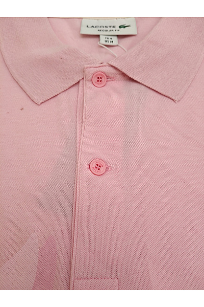 LACOSTE Růžové bavlněné polo tričko s krátkým rukávem a potiskem Vel. FR 4 | LACOSTE | obrázek 4