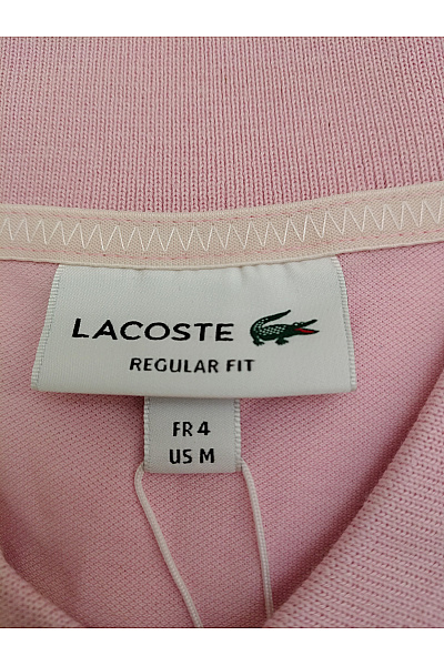 LACOSTE Růžové bavlněné polo tričko s krátkým rukávem a potiskem Vel. FR 4 | LACOSTE | obrázek 7