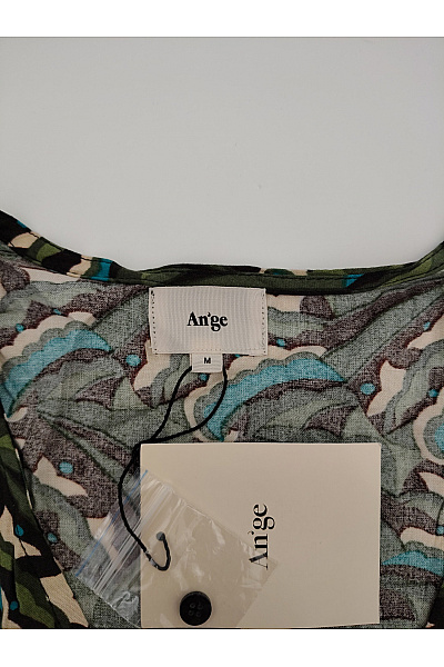 ANGE Dámské khaki šaty s dlouhým rukávem vzorované midi Velikost M | ANGE | obrázek 7