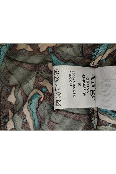 ANGE Dámské khaki šaty s dlouhým rukávem vzorované midi Velikost M | ANGE | obrázek 8
