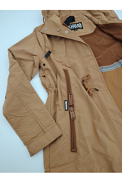 Khujo Dámská hnědá dlouhá parka s kapucí a zipem Vel. SMALL | Khujo | obrázek 9