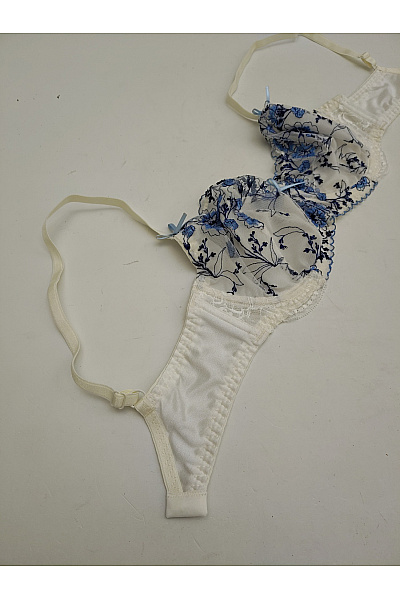 Kamea lingerie Bílá krajková kosticová podprsenka s výšivkou Velikost EU 80B | kamea lingerie | obrázek 7