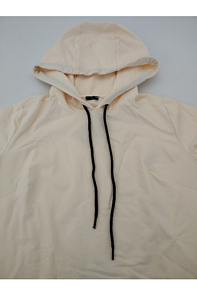Be wear Béžové mikinové šaty s kapucí a rozparkem | Be wear | obrázek 7