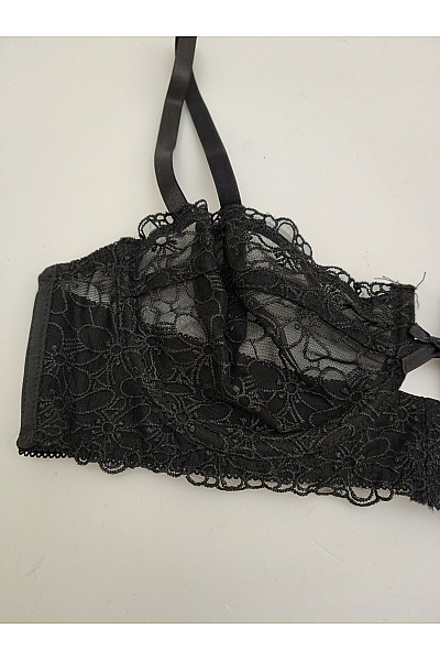 Černá krajková podprsenka a kalhotky luxusní spodní prádlo Vel. L | Unimoda | obrázek 4
