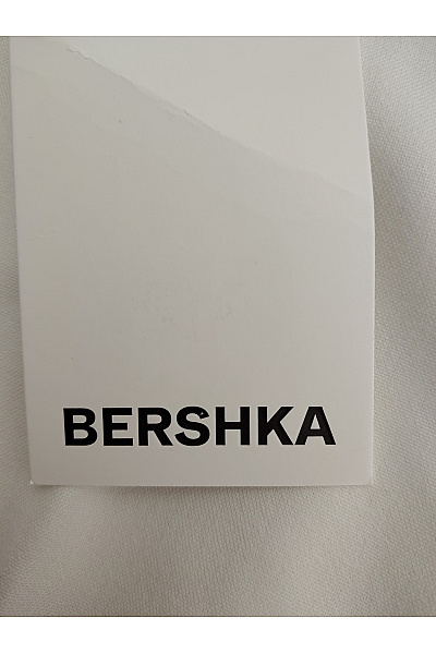Bershka Bílé dámské kalhoty s vysokým pasem a puky Vel. EU 32 | Bershka | obrázek 5