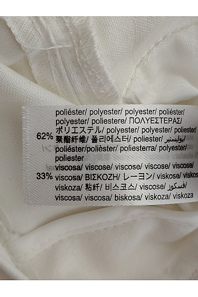 Bershka Bílé dámské kalhoty s vysokým pasem a puky Vel. EU 32 | Bershka | obrázek 7