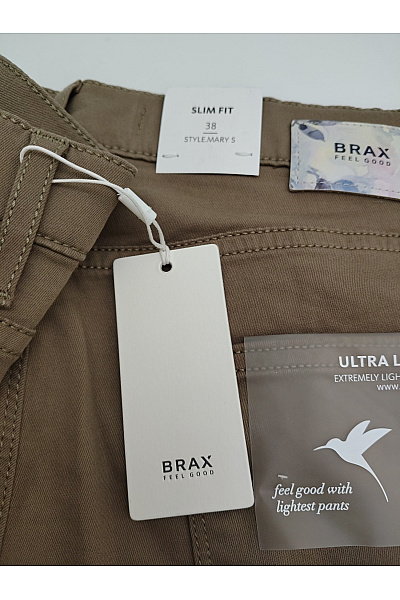 BRAX Dámské bavlněné chino kalhoty s rozparkem khaki Velikost EU 38 | BRAX | obrázek 7