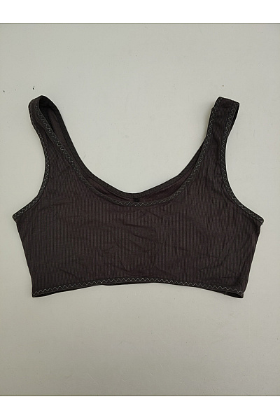 JUST FOR VICTORIA Hnědá žebrovaná braletová podprsenka crop top Vel. EU M | JUST FOR VICTORIA | obrázek 4