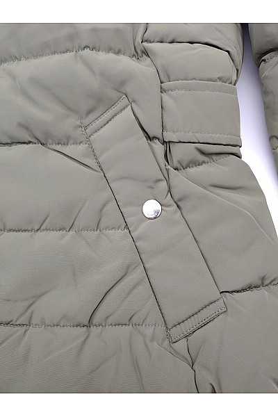 ONLY Dámská prošívaná zimní bunda s kapucí a kožešinou khaki | ONLY | obrázek 5