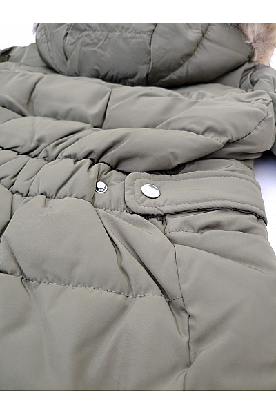 ONLY Dámská prošívaná zimní bunda s kapucí a kožešinou khaki | ONLY | obrázek 12