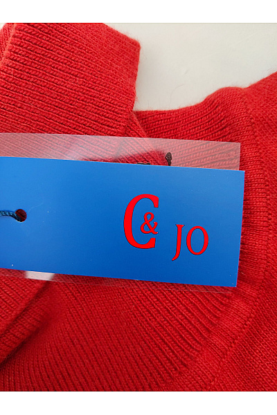 C&Jo Červený dámský rolák s knoflíky na rukávech elegantní pletený Velikost T1 | C&Jo | obrázek 6
