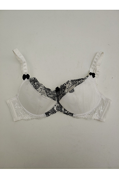 Kamea lingerie Černobílá krajková kosticová podprsenka s ozdobami Velikost EU 85C | kamea lingerie | obrázek 2