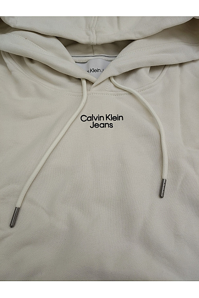 Calvin Klein Béžová pánská bavlněná mikina s kapucí a klokaní kapsou Velikost XXL | Calvin Klein | obrázek 4