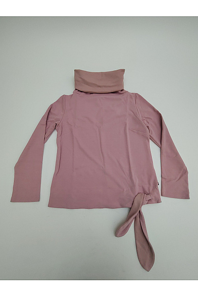 Be wear Růžové bavlněné tričko s dlouhým rukávem se stojáčkem a uzlem Velikost M | Be wear | obrázek 2
