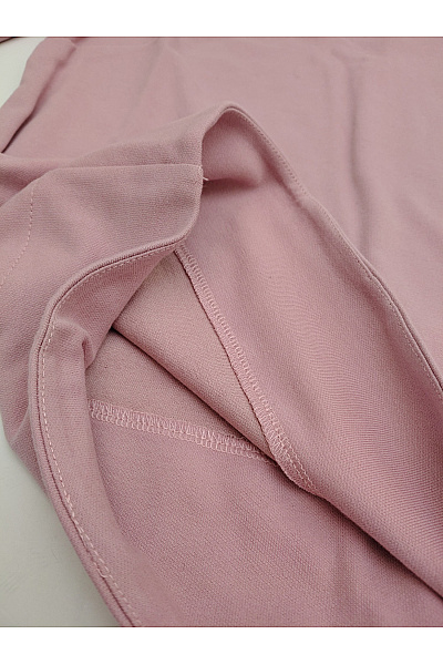 Be wear Růžové bavlněné tričko s dlouhým rukávem se stojáčkem a uzlem Velikost M | Be wear | obrázek 4