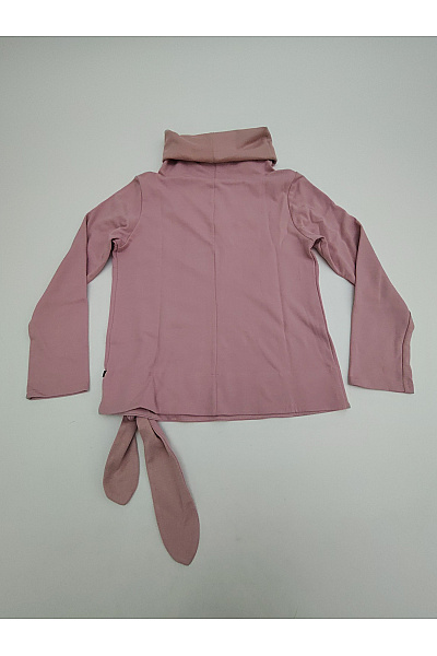 Be wear Růžové bavlněné tričko s dlouhým rukávem se stojáčkem a uzlem Velikost M | Be wear | obrázek 5