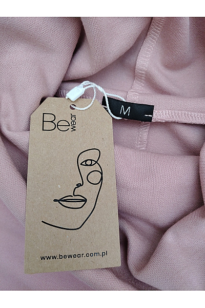 Be wear Růžové bavlněné tričko s dlouhým rukávem se stojáčkem a uzlem Velikost M | Be wear | obrázek 9