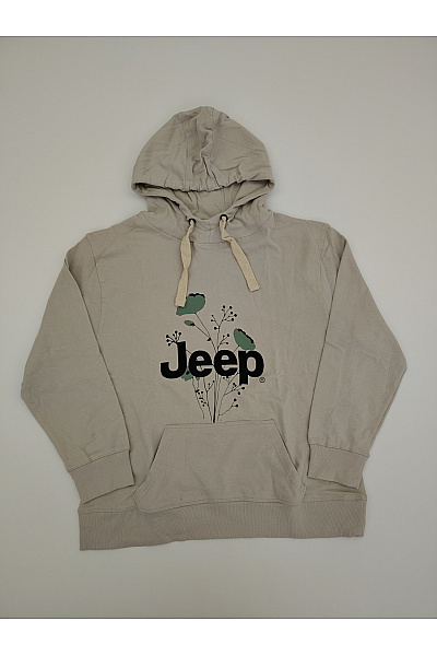 Jeep Béžová bavlněná mikina s kapucí a květinovým potiskem Vel. L | Jeep | obrázek 2