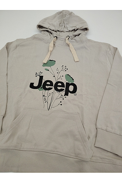 Jeep Béžová bavlněná mikina s kapucí a květinovým potiskem Vel. L | Jeep | obrázek 3