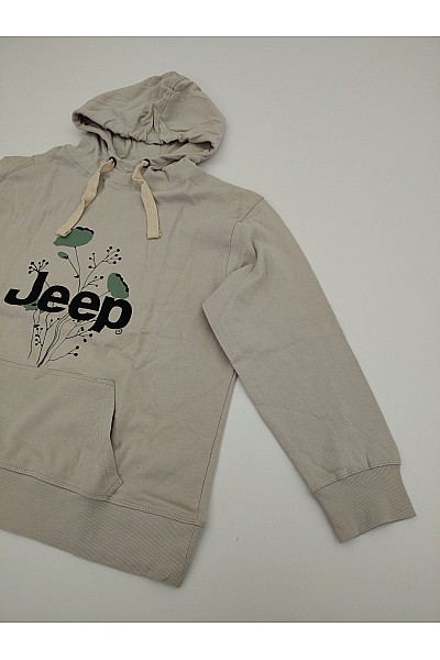 Jeep Béžová bavlněná mikina s kapucí a květinovým potiskem Vel. L | Jeep | obrázek 4