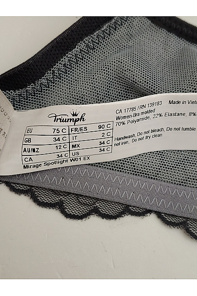 TRIUMPH Černá krajková kosticová podprsenka s hlubokým výstřihem Velikost EU 75C | TRIUMPH | obrázek 8
