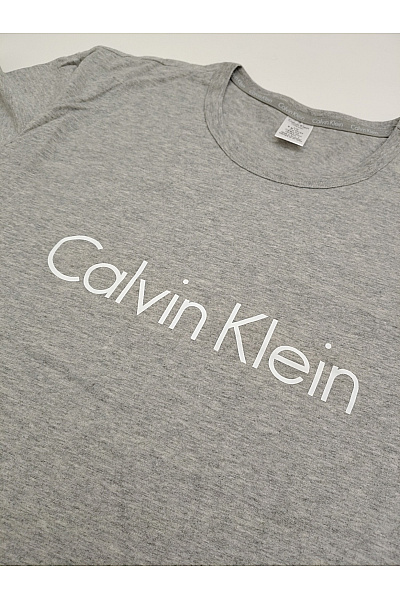 Calvin Klein Šedé bavlněné pánské tričko s krátkým rukávem a nápisem Velikost L | Calvin Klein | obrázek 4