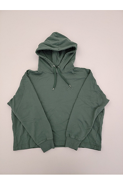 Lee Dámská khaki bavlněná crop mikina s kapucí a výšivkou Velikost S | Lee  | obrázek 2