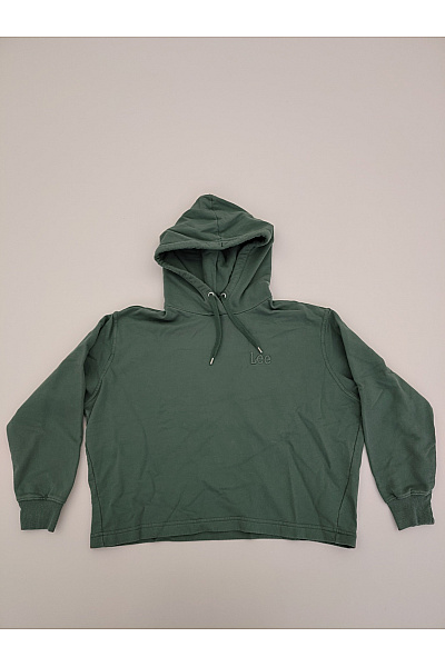 Lee Dámská khaki bavlněná crop mikina s kapucí a výšivkou Velikost S | Lee  | obrázek 4