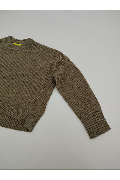 JJXX Dámský khaki pletený crop pulovr s žebrovaným vzorem Velikost L | JJXX | obrázek 3