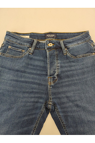 JACK & JONES Modré džínové bavlněné kraťasy bermudy Vel. S | JACK & JONES | obrázek 5