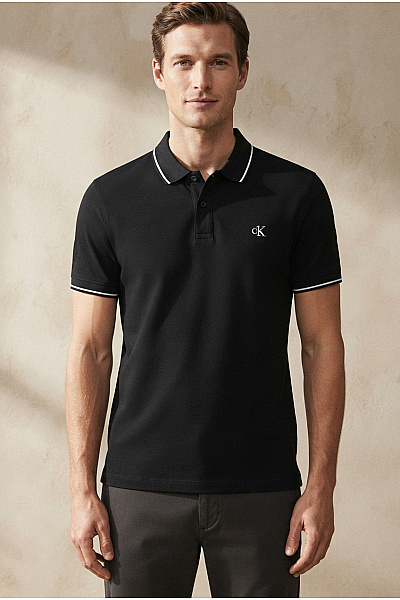 Calvin Klein Pánské Bavlněné Polo Tričko S Krátkým Rukávem A Límečkem