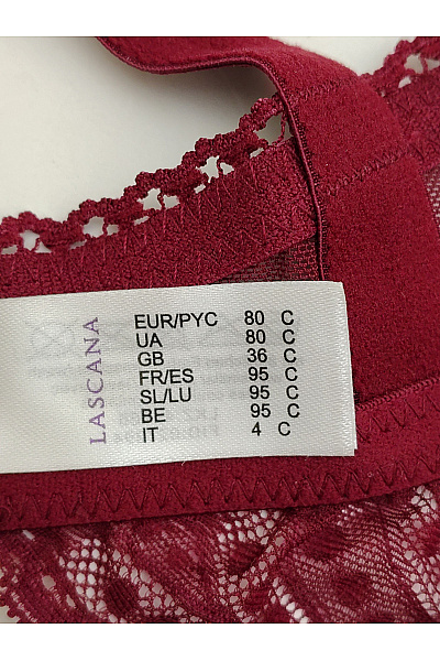 Lasca Červená krajková kosticová braletová podprsenka s hlubokým výstřihem Velikost EU 80C | Lasca | obrázek 9