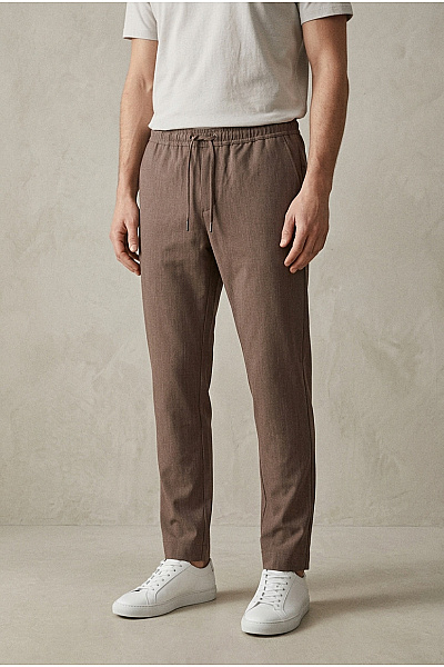 JACK & JONES Hnědé Pánské Chinos Kalhoty S Kapsami A Pružným Pasem Vel. M
